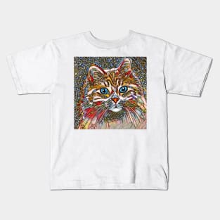 Mosaic Style Cat 699 Multicolor Kids T-Shirt